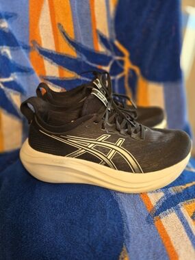 Asics Black Athletic Running Shoes with Cream Sole